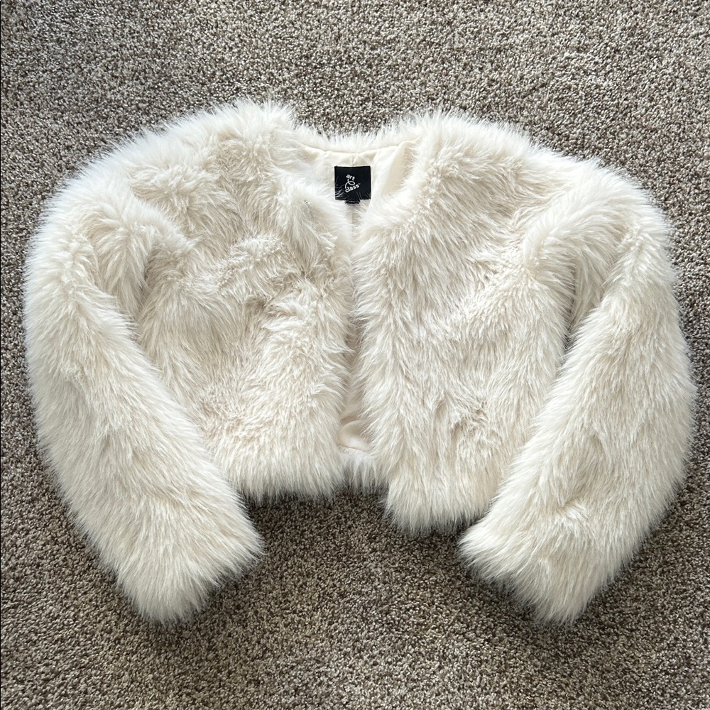 Like new Art Class White/cream Faux Fur Jacket - 10/12